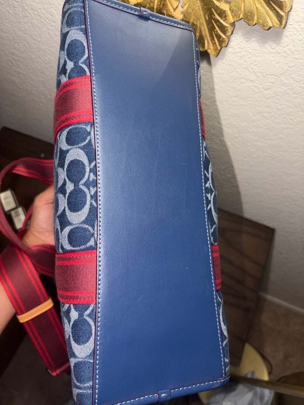 Coach Smith Tote Bag in Signature Denim with Cherry Charm - Picture 7 of 7